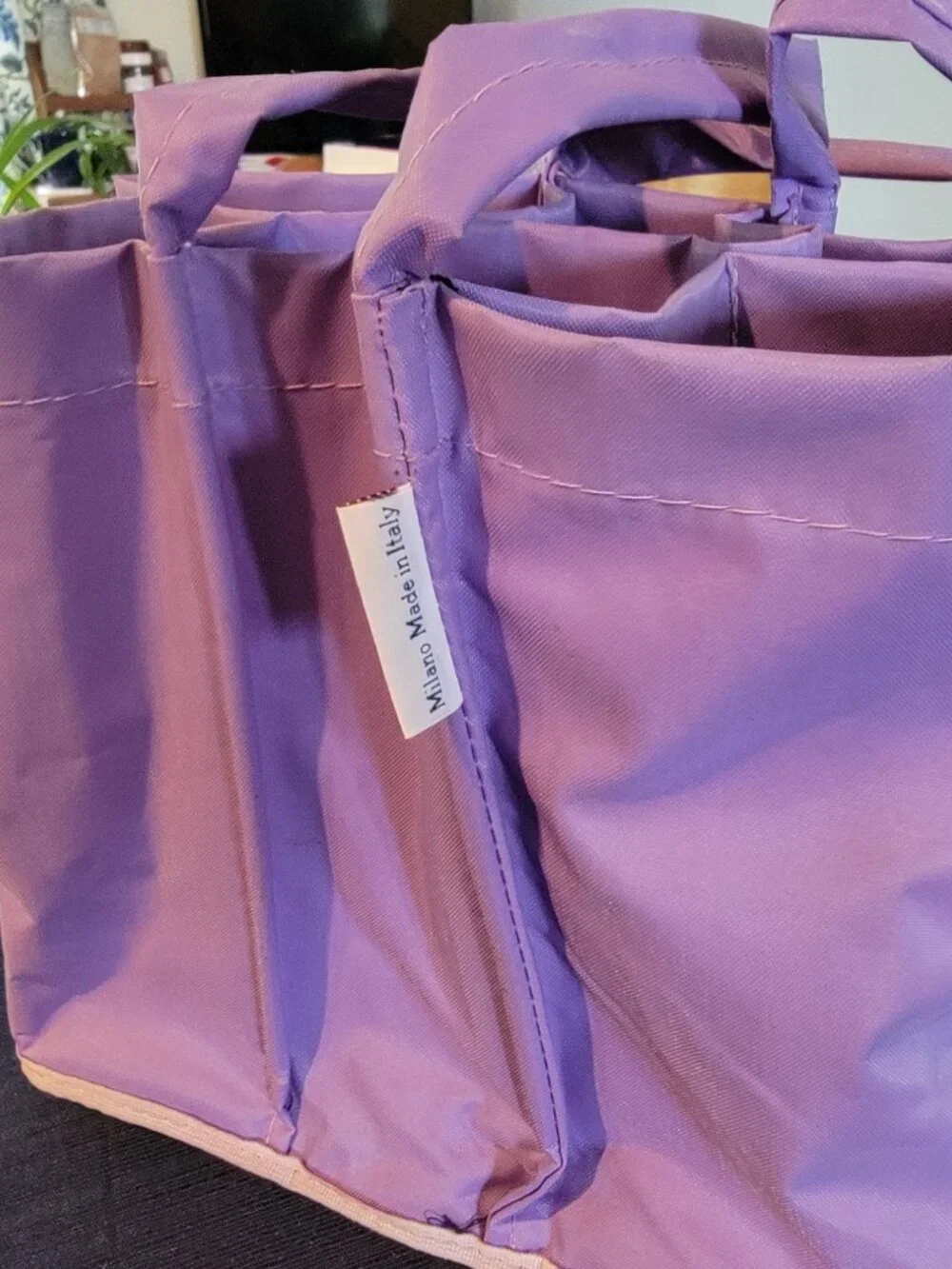 Milano Italy Purple Nylon Wine Tote 6 Pocket Bottle Carrier Winery Bag